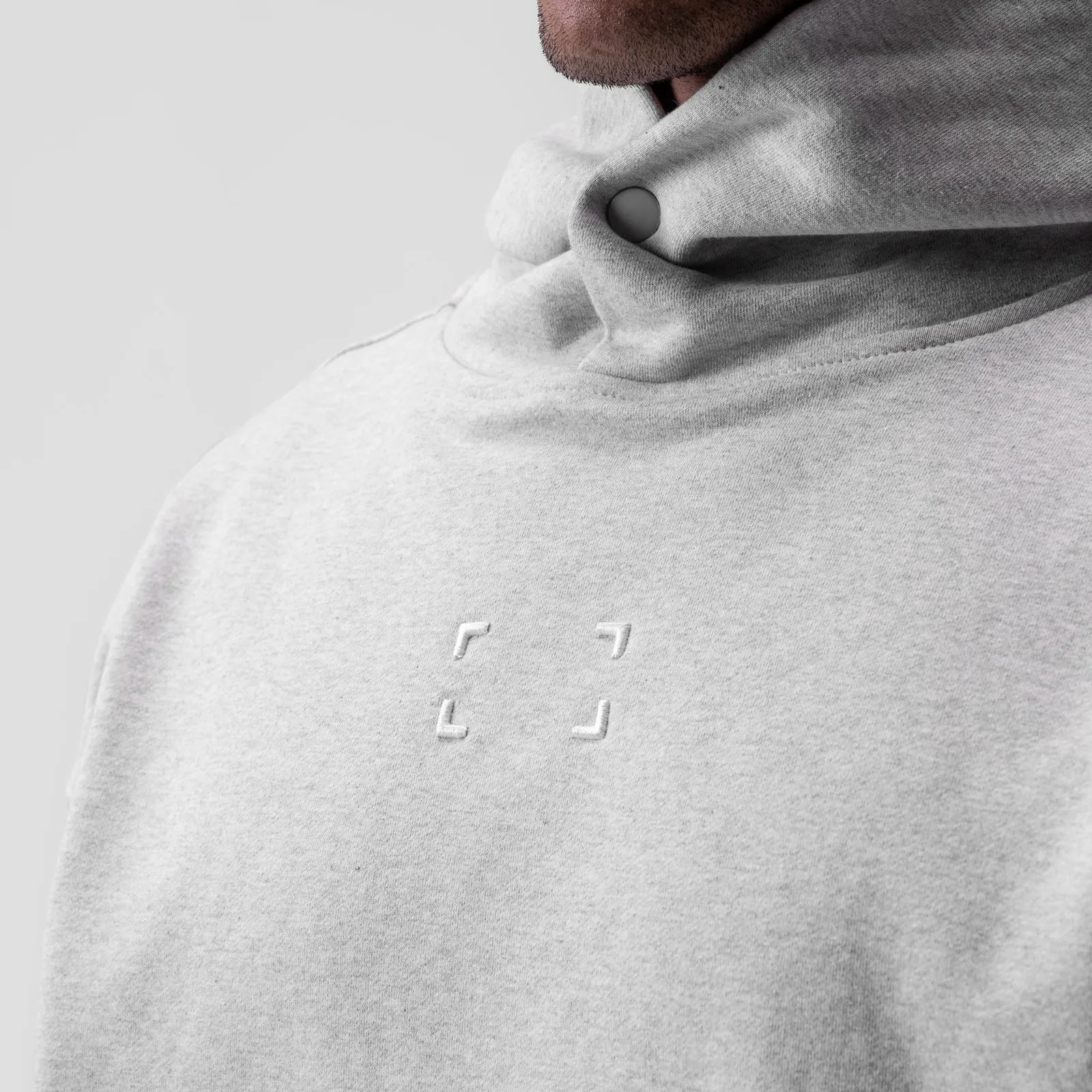 0648. Tech-Terry™ Hoodie - Heather Grey "Space Bracket"