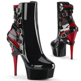 6 Inch Heel DELIGHT-1012 Black Red Pat