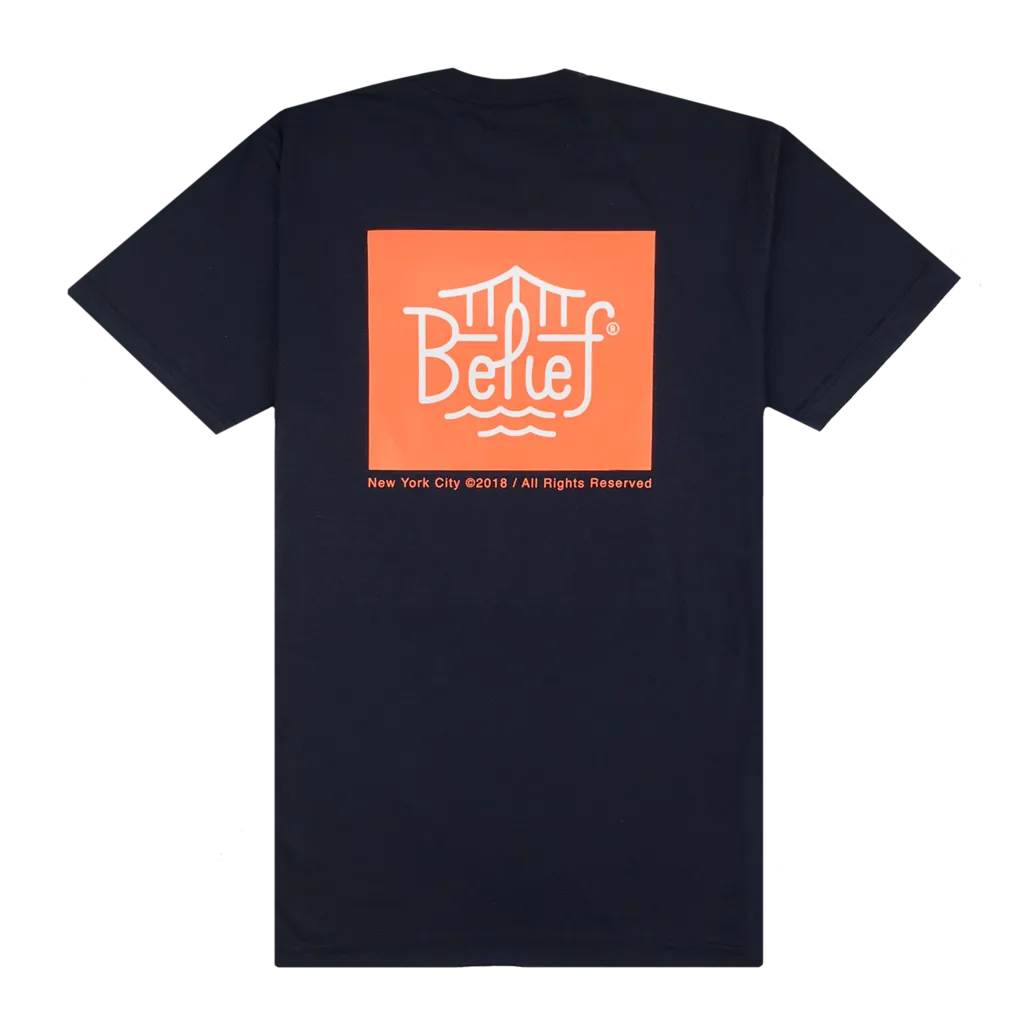 Belief NYC Box Logo S/S Tee Navy