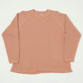 Dubbleworks Heavy Waffle L/S Tee - Salmon Pink