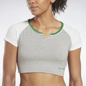 Reebok Apparel Women Reebok Identity Crop T-Shirt MGREYH