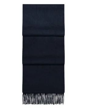 Unisex Doubleface Woven Cashmere Scarf Navy Blue